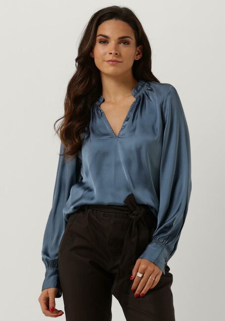 LEVETE ROOM Blouse LR-WAVE 4 BLOUSE en bleu - large