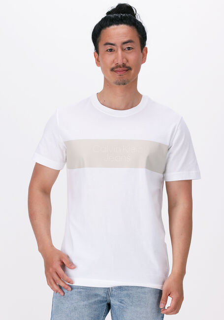 CALVIN KLEIN T-shirt BLOCKING INSTITUTIONAL TEE en blanc - large