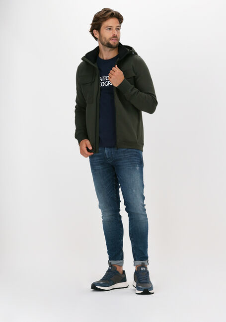 Groene CAST IRON Vest HOODED SLIM FIT COTTON INTERLO - large