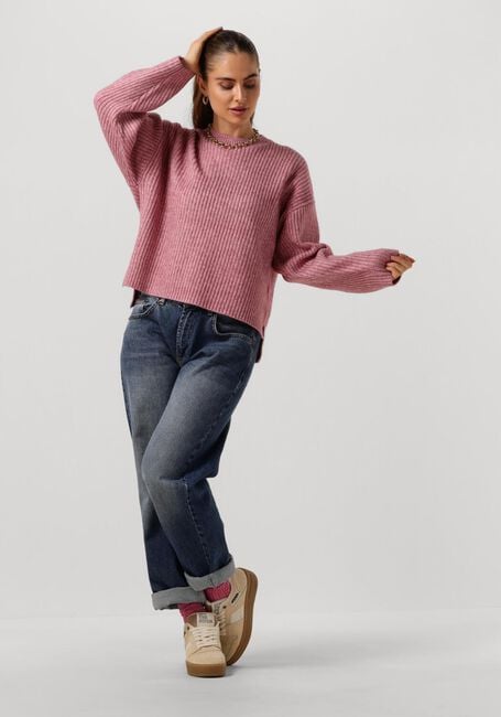 CO'COUTURE Pull ROW BOX O-KNIT en rose - large