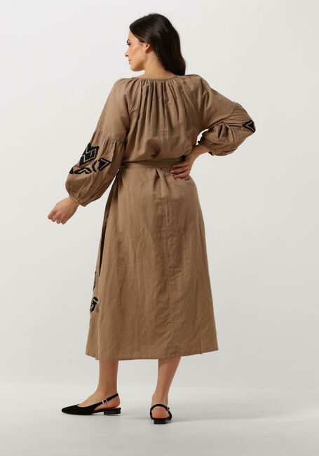 SUMMUM Robe maxi DRESS LINNEN HEAVY EMBROIDERY en marron - large