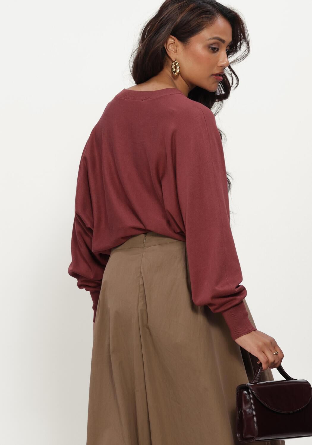 MINUS Pull MSDANA BAT SLEEVE KNIT PULLOVER Bordeaux - large
