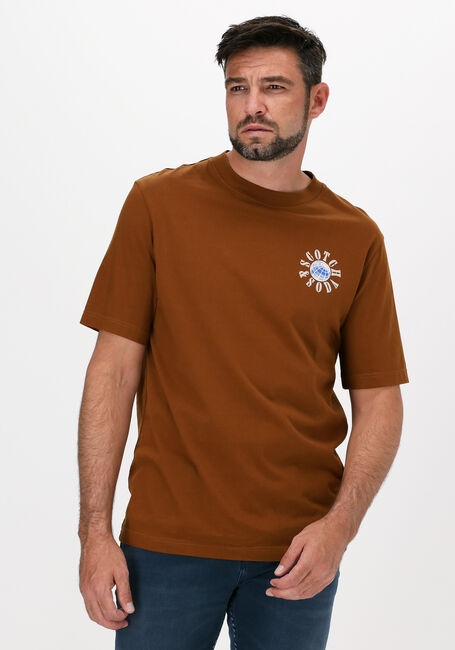Bruine SCOTCH & SODA T-shirt GRAPHIC LOGO REGULAR FIT T-SHI - large