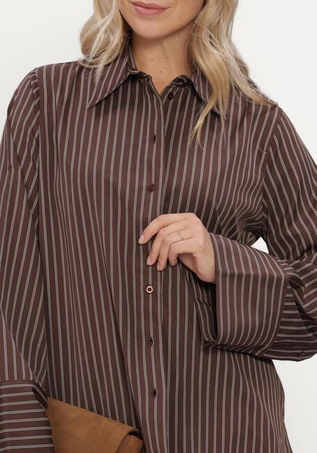 SIMPLE WV-COTT-PL-PIN-26-3 Blouses en marron - large