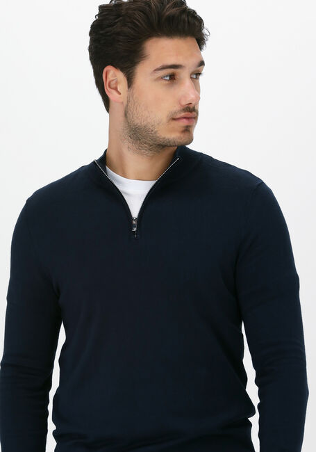 PUREWHITE Pull ESSENTIAL KNIT HALF ZIP LS Bleu foncé - large
