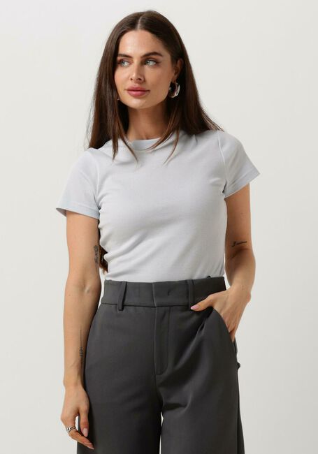 Lichtblauwe VANILIA Top RIB BASIC T-SHIRT - large