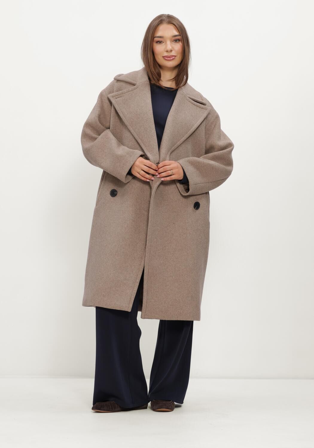 Taupe INWEAR Mantel ZORAHIW DB COAT - large