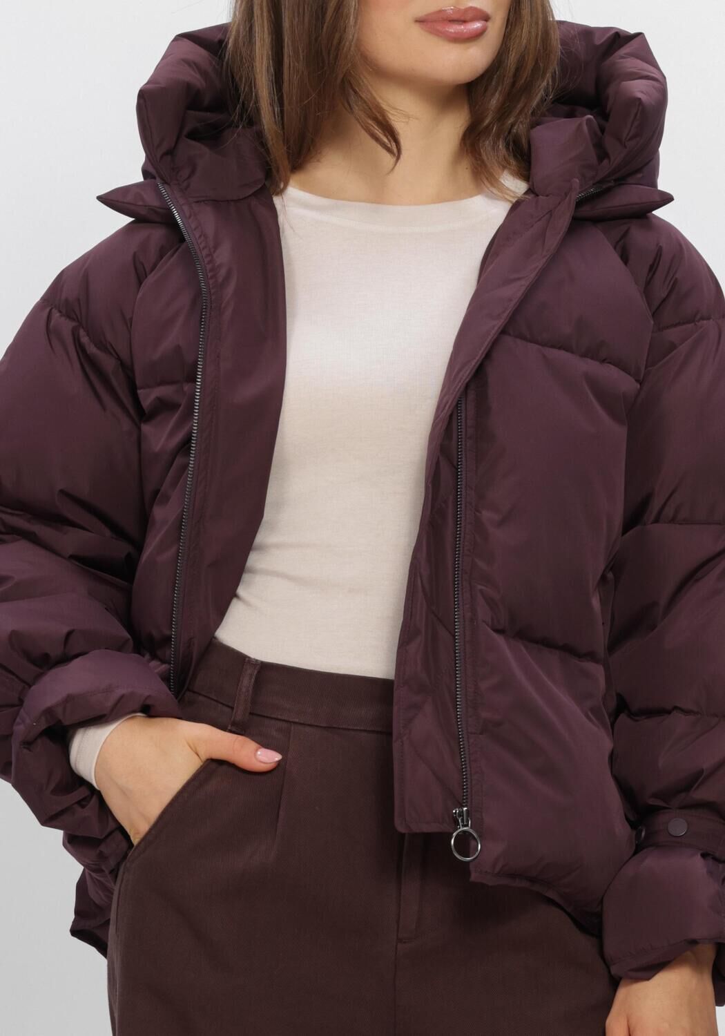 Bordeaux WITHBLACK Gewatteerde jas WBLKYLIE REAL DOWN JACKET - large