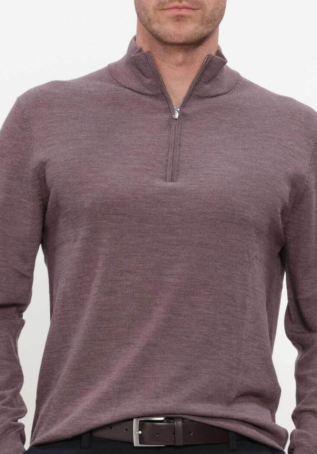 PROFUOMO Pull EXTRAFINE MERINO en violet - large