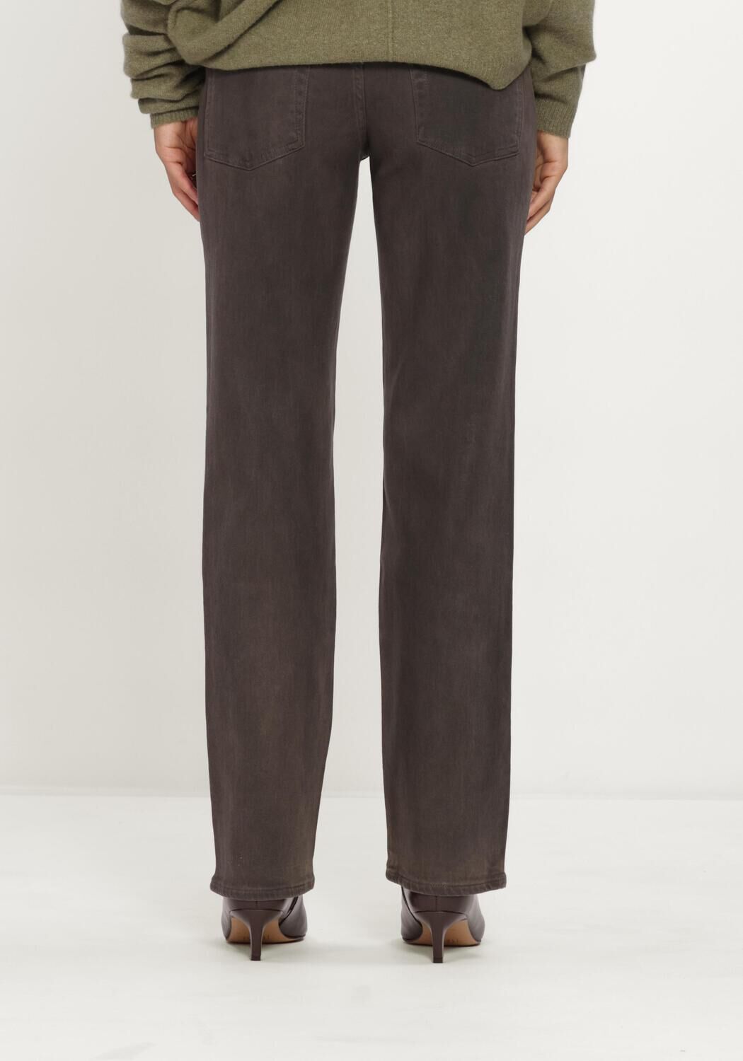 Zwarte 7 FOR ALL MANKIND Straight leg jeans CALIE STRAIGHT VINTAGE COATING BROWN - large