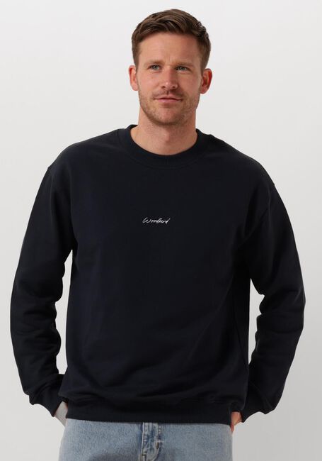 WOODBIRD Chandail WBCANE NOODLE CREW Bleu foncé - large