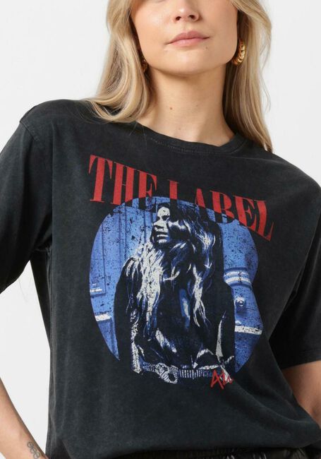 Zwarte ALIX THE LABEL T-shirt LADIES KNITTED PHOTOPRINT T-SHIRT - large
