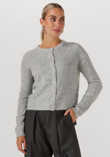 Lichtgrijze SUMMUM Vest CARDIGAN WOOL ELASTANE BLEND KNIT - large