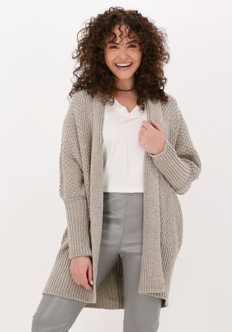 SIMPLE Gilet KNITTED CARDIGAN en gris - large