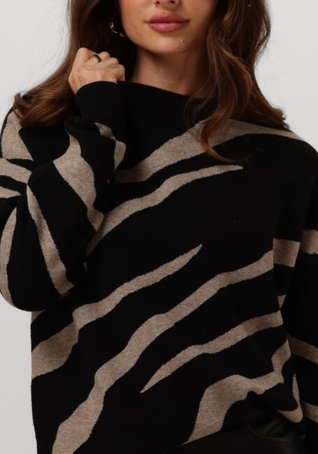 OBJECT Pull OBJRAY LO L/S KNIT PULLOVER AOP en noir - large
