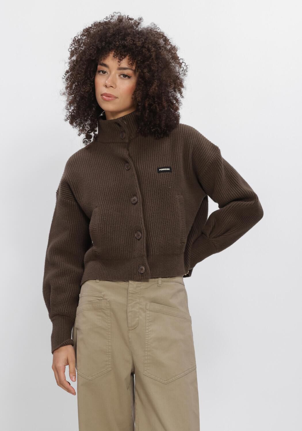 PENN & INK Pull W26B427 en marron - large