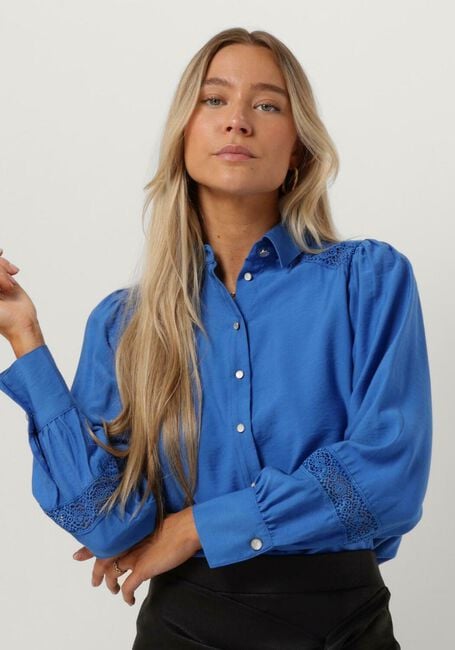 JANSEN AMSTERDAM W754 BLOUSE LACE DETAILS AND LONG PUFFSLEEVES Blouses en bleu - large