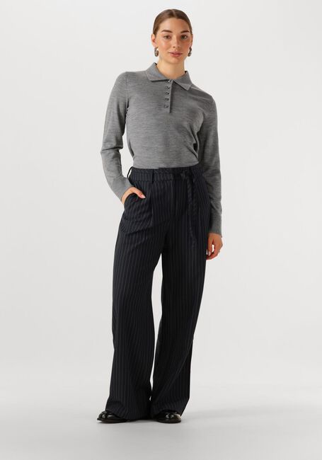 Grijze SELECTED WOMEN Polo SLFTHEA LS KNIT MERINO COLLAR NECK - large