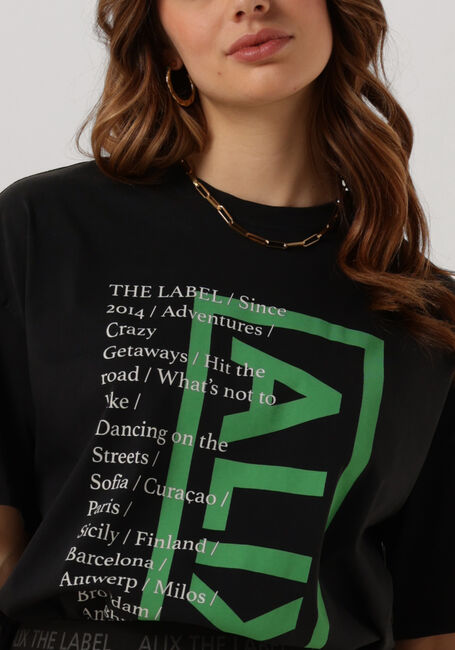 Zwarte ALIX THE LABEL T-shirt LADIES KNITTED ON TOUR T-SHIRT - large