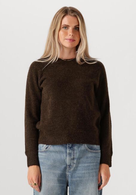 Bruine SELECTED FEMME Trui SLFLULU LS KNIT O-NECK - large
