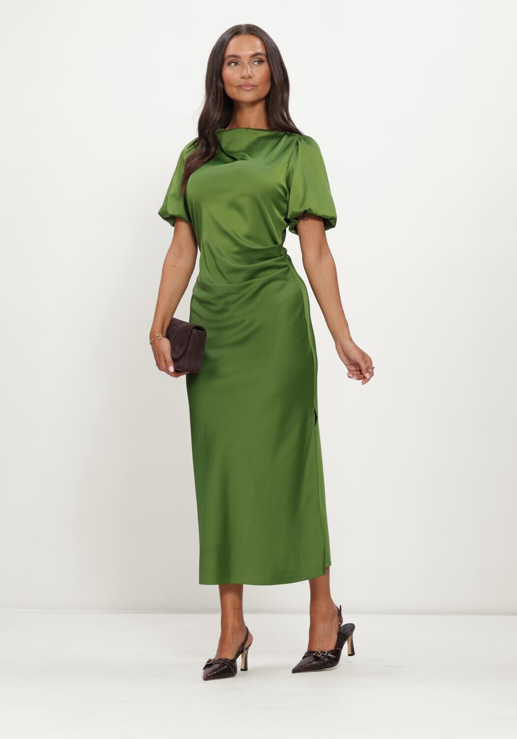 Groene MODSTR&Ouml;M Jurken TAILORMD SS DRESS - large