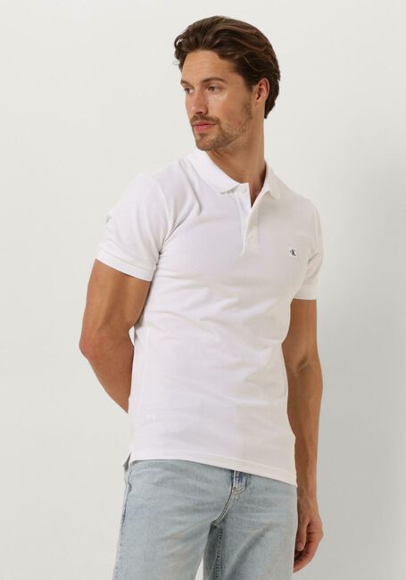 Witte CALVIN KLEIN Polo CK EMBRO BADGE SLIM POLO - large