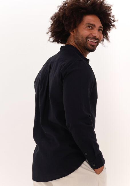 Donkerblauwe ANERKJENDT Casual overhemd AKLUKAS LINEN SHIRT - large