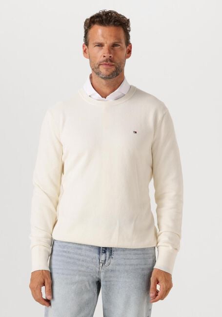 Ecru TOMMY HILFIGER Trui ESSENTIAL STRUCTURE CREW NECK - large