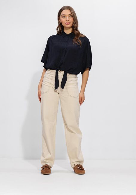 Donkerblauwe ANOTHER LABEL  ALBATHYLLE CHECK SHIRT S/S - large