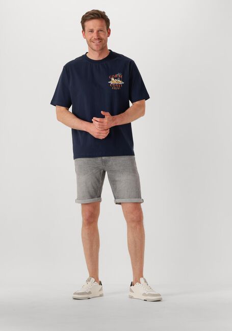 PURE PATH Pantalon courts THE STEVE SKINNY FIT DENIM SHORTS en gris - large