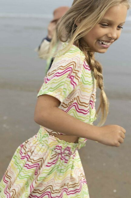 Multi LIKE FLO  FANCY WOVEN RAINBOW KNOTTED BLOUSE - large