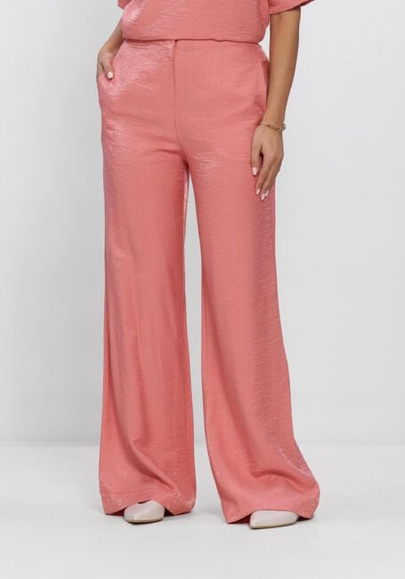 JANSEN AMSTERDAM Pantalon large ORELIE BROEK WS 420 LONG WIDE WITHOUT WASITBAND ELASTIC AT BACK en rose - large
