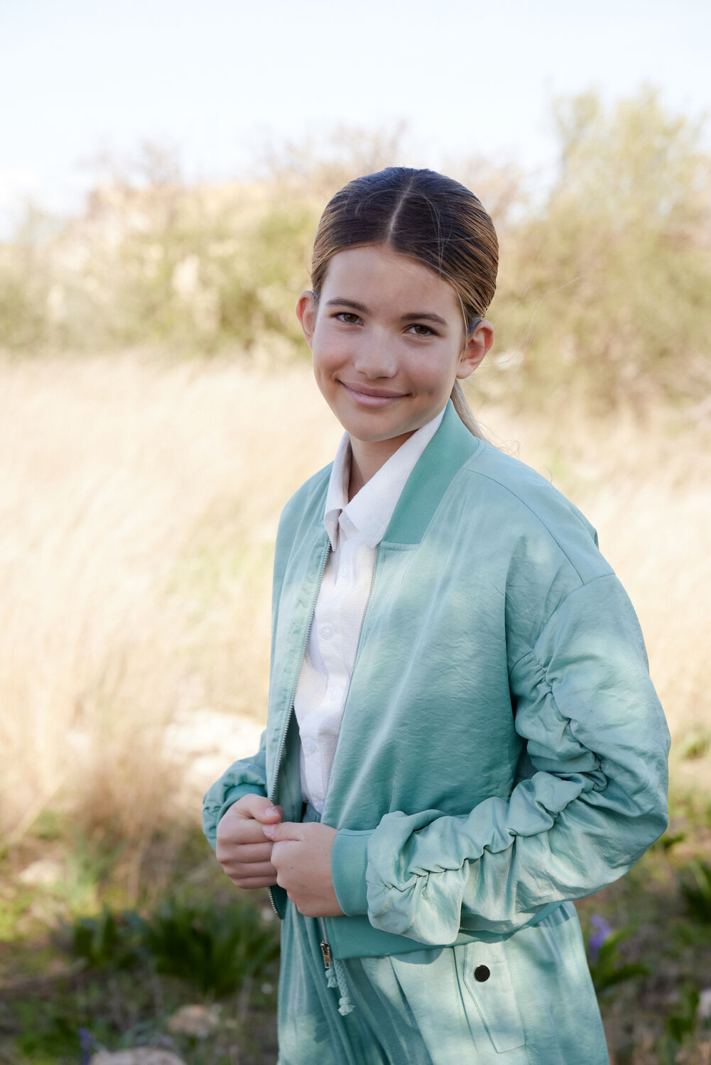 Witte NOBELL  TIPI GIRLS BUTTON UP POPLIN BLOUSE - large