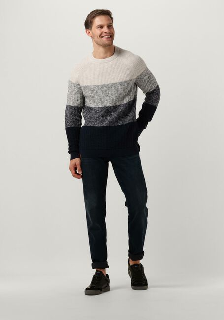 CAST IRON Pull CREWNECK CASUAL STRIPE CREWNECK Bleu foncé - large