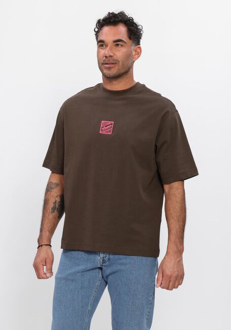 SELECTED MEN T-shirt SLHRELAXBROCK SS TEE HOTEL  AMOUR en marron - large
