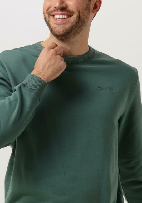 PURE PATH Pull CREWNECK WITH CHEST EMBROIDERY en vert - large