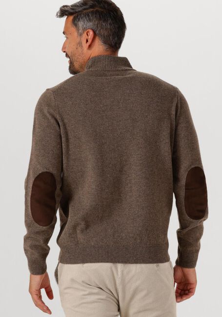 Bruine BARBOUR Trui ESSENTIAL PATCH HALF ZIP KNITTED JUMPER - large