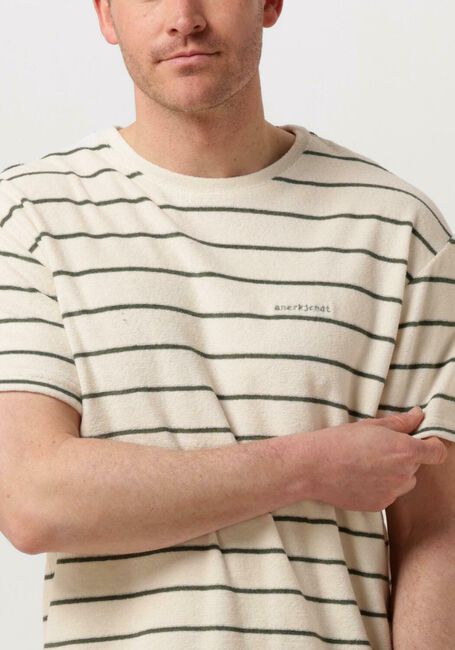 ANERKJENDT T-shirt AKKIKKI S/S FROTTE STRIPE TEE en beige - large