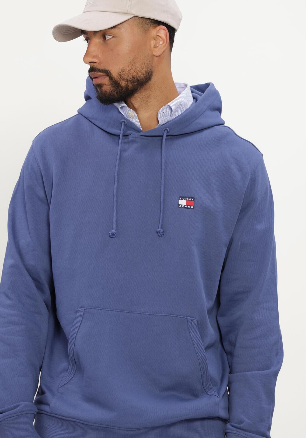 Blauwe TOMMY JEANS Sweater TJM REG BADGE HOODIE EXT - large