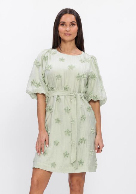 JANSEN AMSTERDAM Mini robe ROXY JURK 3DF1 596 SHORT PUFFED SLEEVE 3D FLOWERS Menthe - large