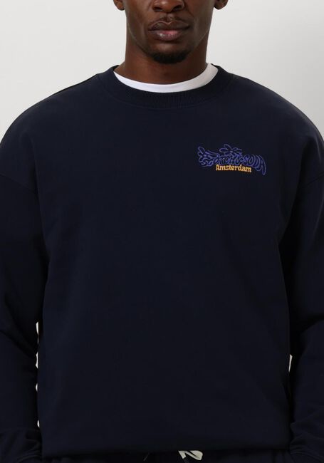 SCOTCH & SODA Pull FRONT BACK ARTWORK SWEATSHIRT Bleu foncé - large