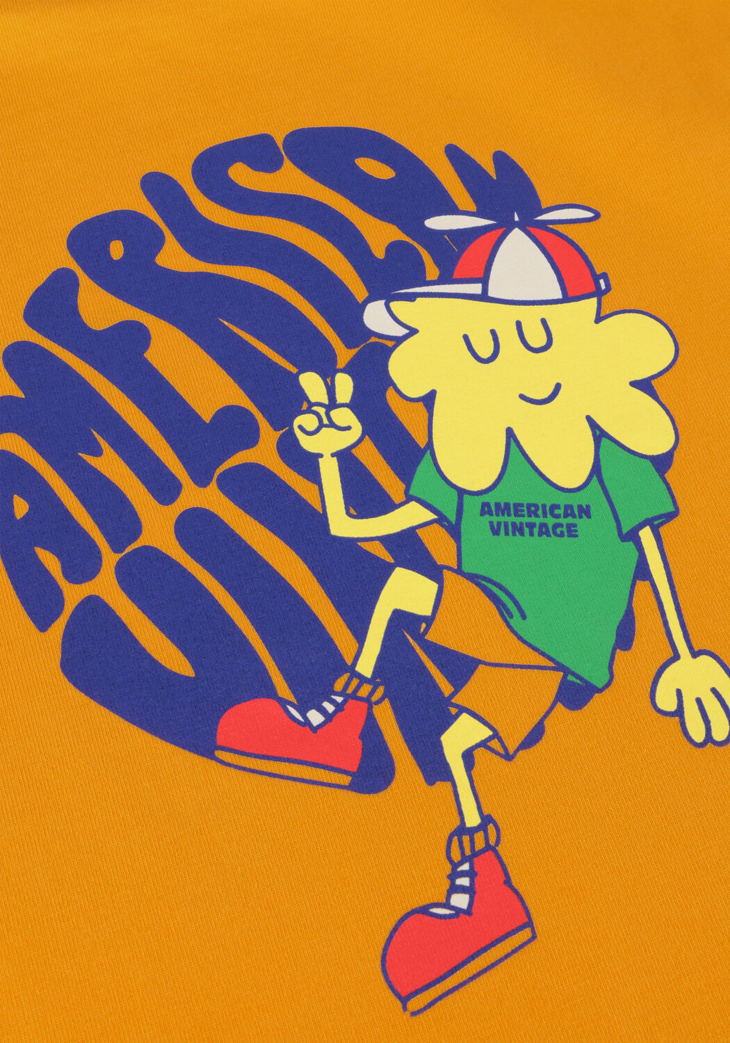 Oranje AMERICAN VINTAGE T-shirt FIZVALLEY - large