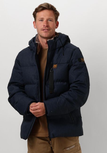 Blauwe PME LEGEND Jassen SEMI LONG JACKET YETCRAFT MELANGE TWILL - large