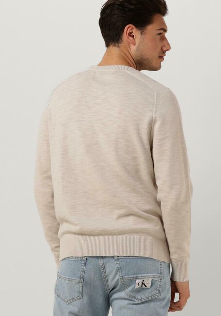 CALVIN KLEIN Pull SLUB TEXTURE SWEATER en beige - large