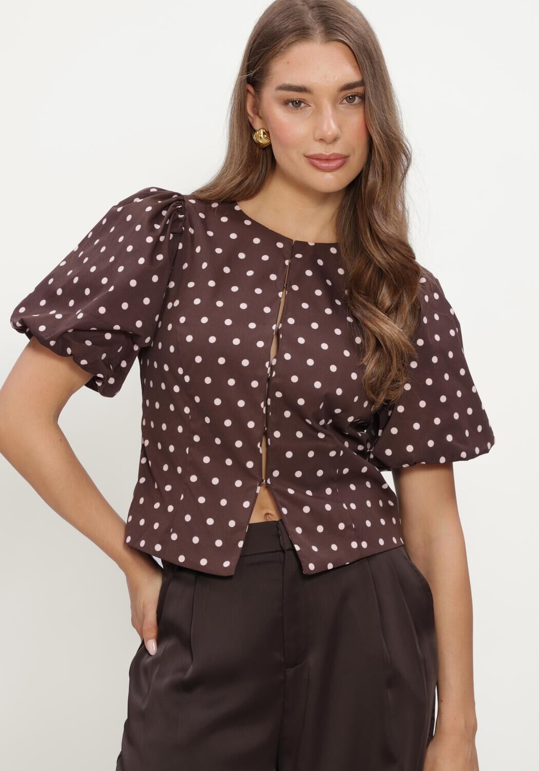 Bruine NEO NOIR  ANELA DOT BLOUSE - large