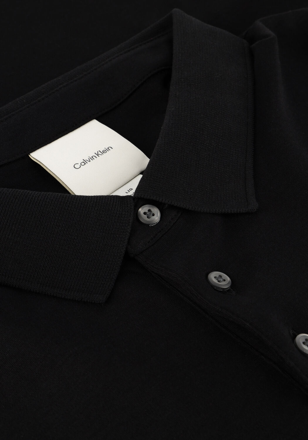 Zwarte CALVIN KLEIN Polo SS SUPIMA CHEST EMB - large