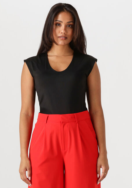 Zwarte ROSEMUNDE T-shirt BILLIE CAPSLEEVE V-NECK - large
