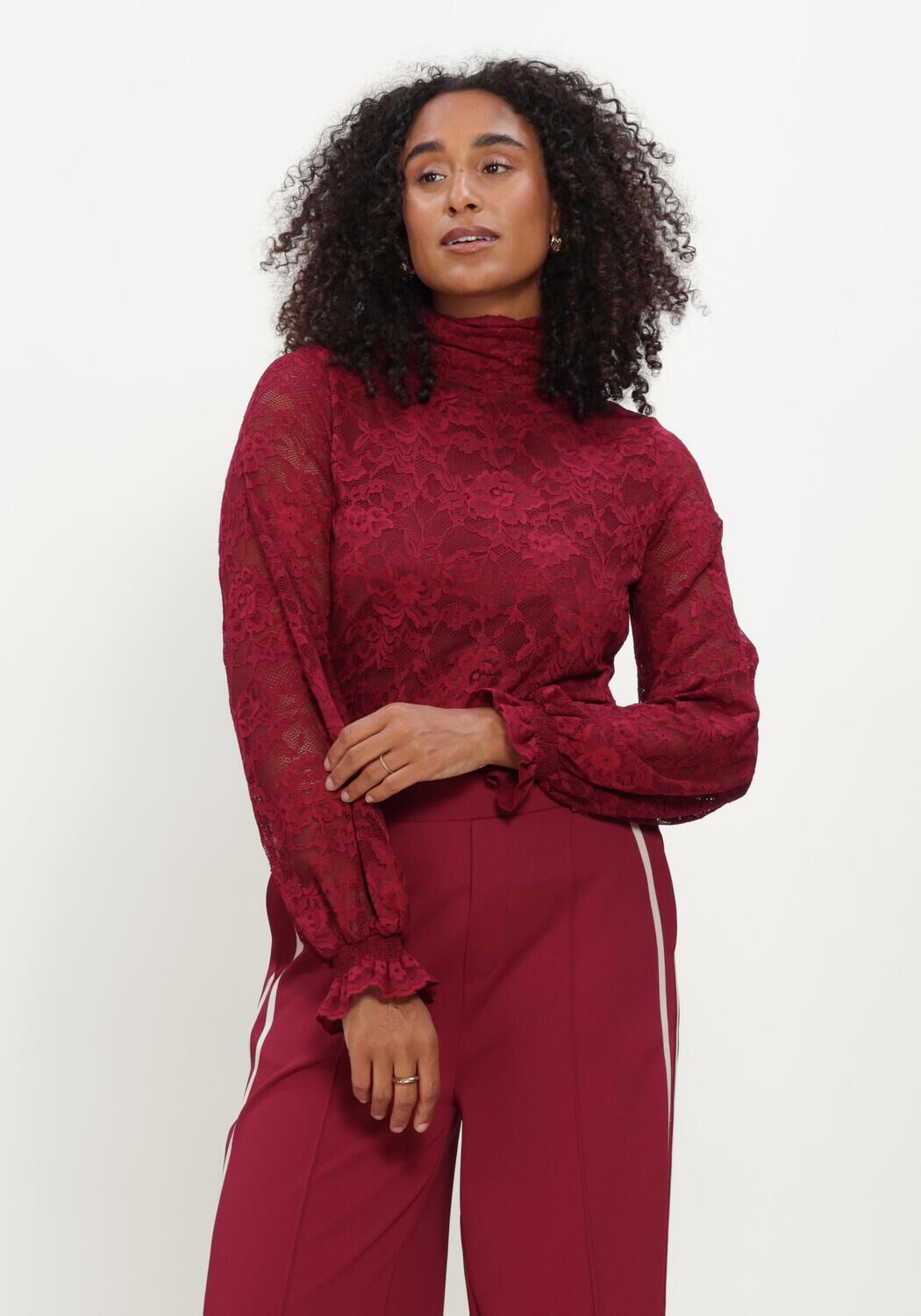 POM AMSTERDAM RUBY LACE BURGUNDY RED Blouses Bordeaux - large