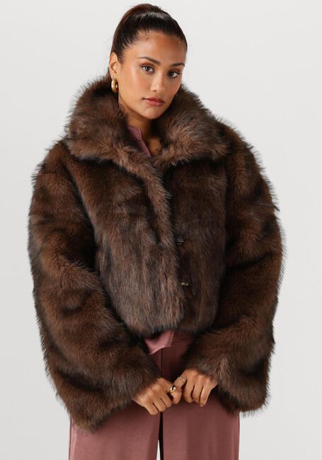 Bruine NEO NOIR Faux fur jas STEFF FAUX FUR JACKET - large