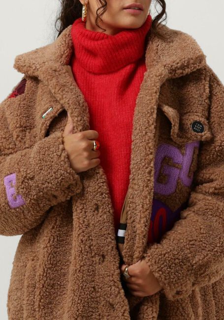 GOOSECRAFT Manteau Teddy GC KATE BADGE JACKET en cognac - large